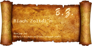 Biach Zoltán névjegykártya