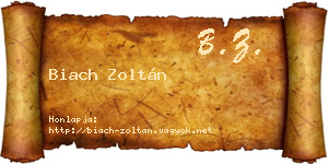 Biach Zoltán névjegykártya